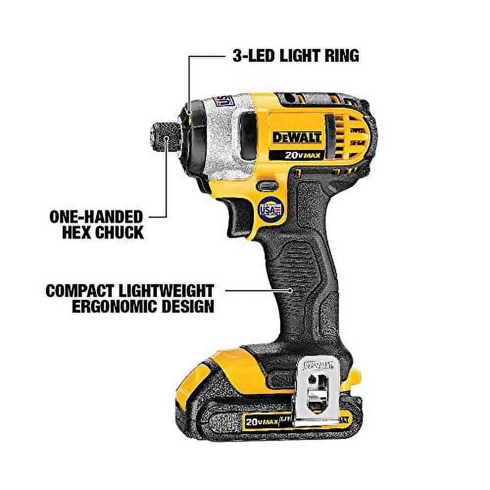 2026 DEWALT 20V MAX Cordless Drill/Impact 2 Tool Combo Kit with (2) 20V 1.3Ah Batteries, Charger, and Bag DCK240C2