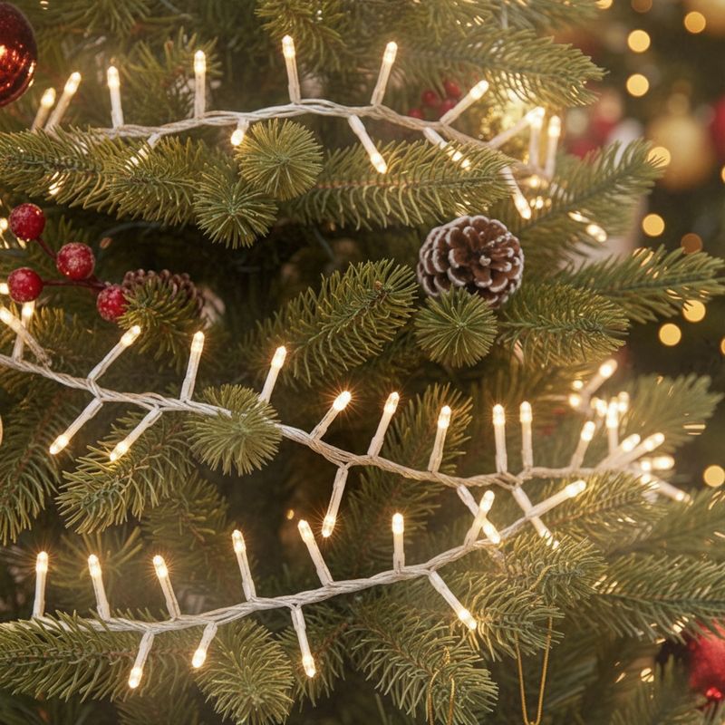 Brite Star LED Christmas Light Set - Warm White - 5' Silver Wire - 15ct