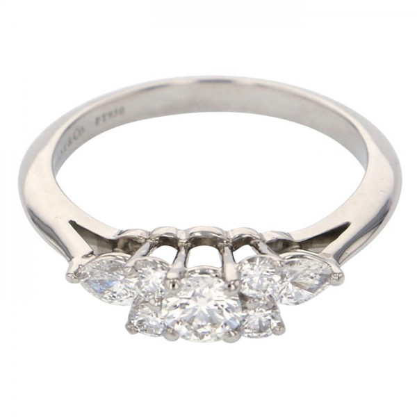 Tiffany & Co. Tiffany Seven Stone Diamond Ring PT950 Ring Platinum