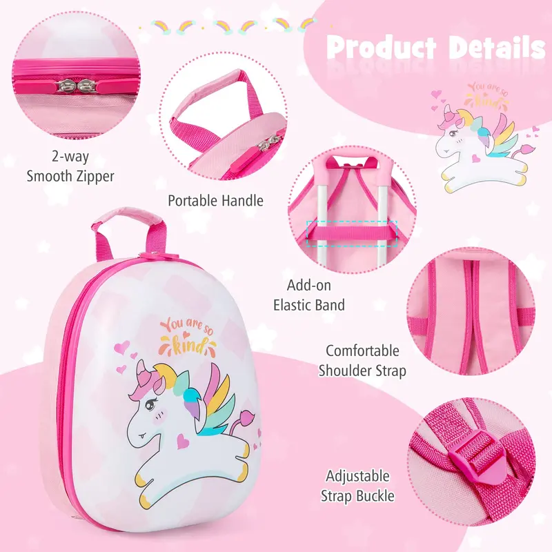 Two-Piece Kids’ Luggage Set: 12″ and 16″ Lightweight Spinner Suitcases