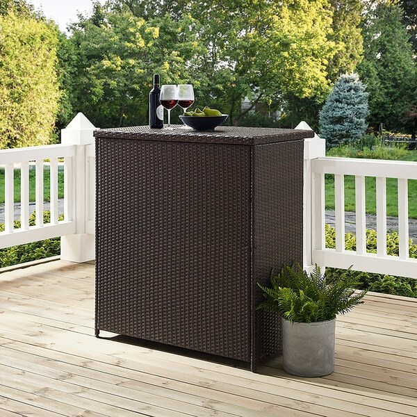 Palm Harbor Brown Wicker Outdoor Bar