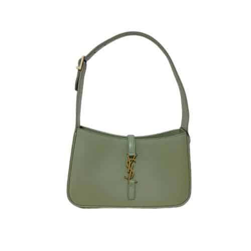 Saint Laurent Le 5 A 7 Hobo Bag In Smooth Leather Green 25Cm