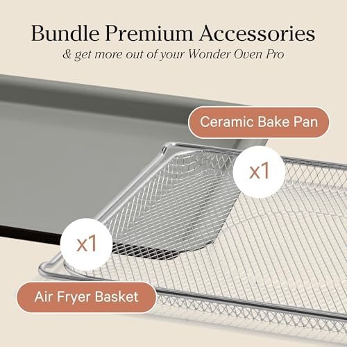 6-in-1 Air Fryer Toaster Oven with Steam Infusion | Countertop Convection Oven Combo with Extra Bake Pan & Air Fryer Basket | Non-toxic, PFAS-Free Duo | Char