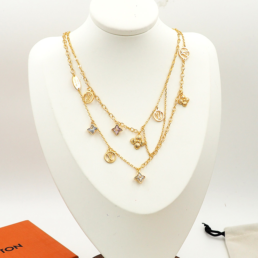 LV Double Gold Necklace - cnluxepick