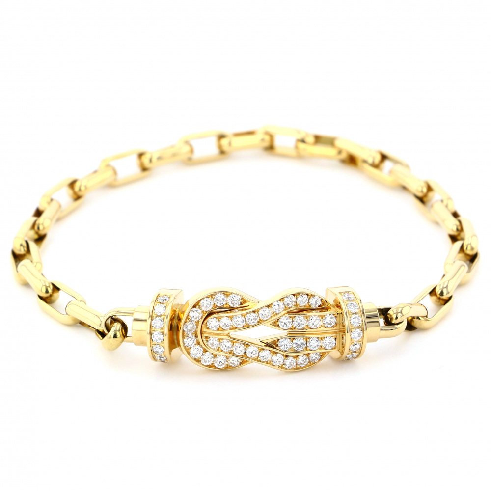 FRED Chance Amphini Eight Degree Zero Bracelet 18K Yellow Gold Diamond
