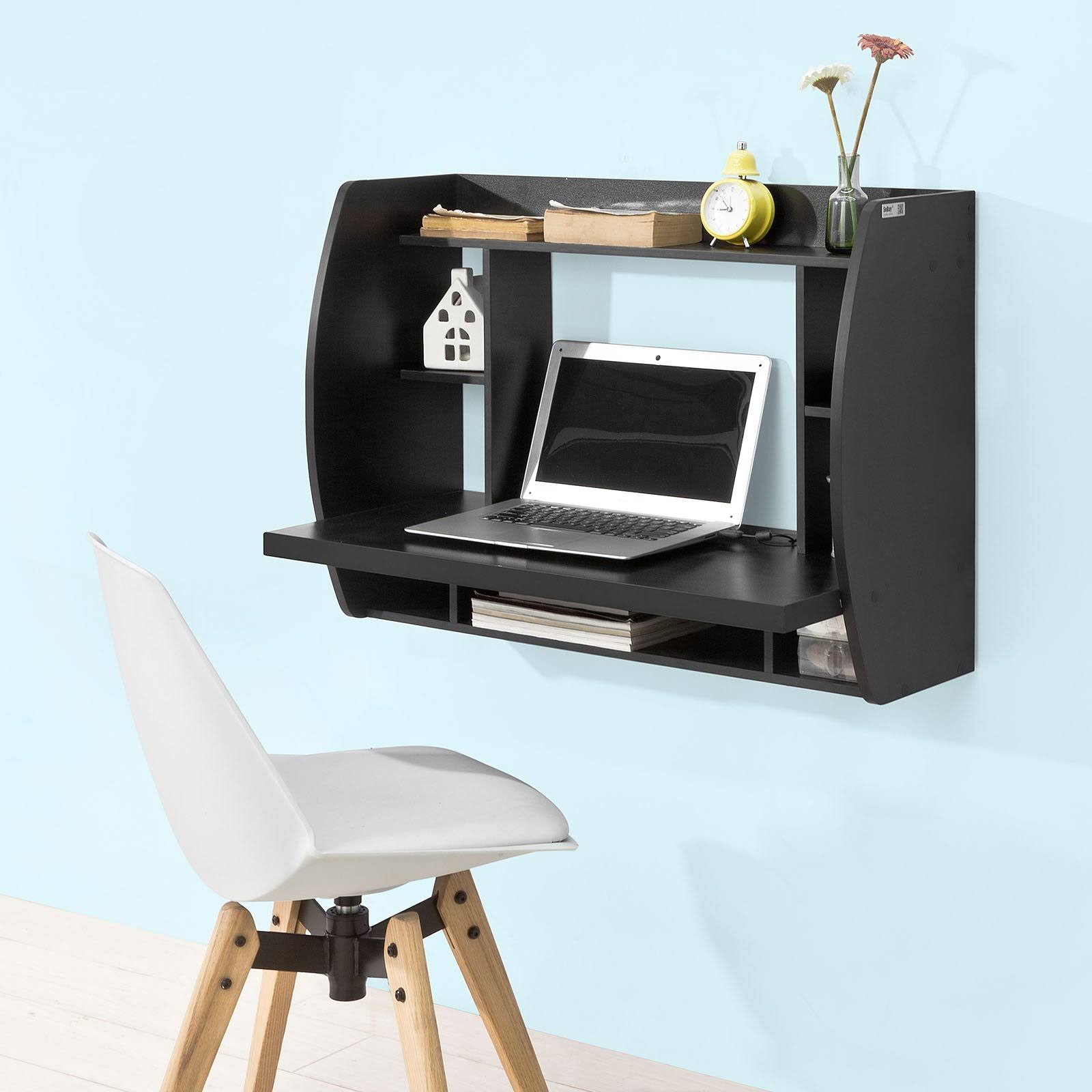 Haotian FWT18-SCH,Drop-Leaf Table Desk, Wood Children Table,Home Office Table Desk Workstation Computer Desk with Storage