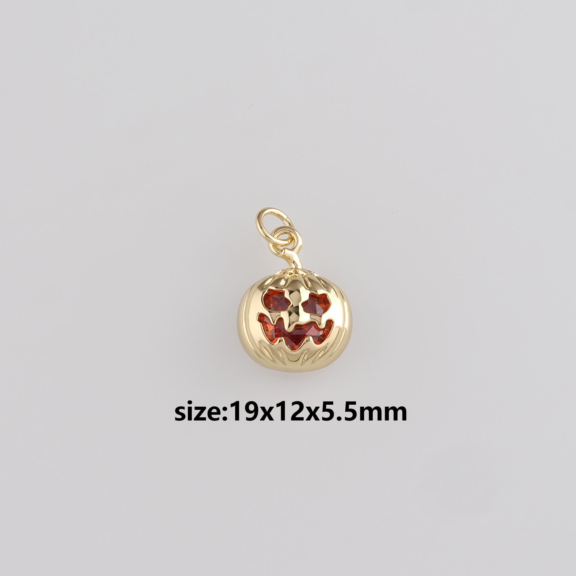 18K Gold Filled Pumpkin Pendant,Halloween Charm,CZ Micro Pave Pumpkin Earrings Necklace for DIY Jewelry Making Supply