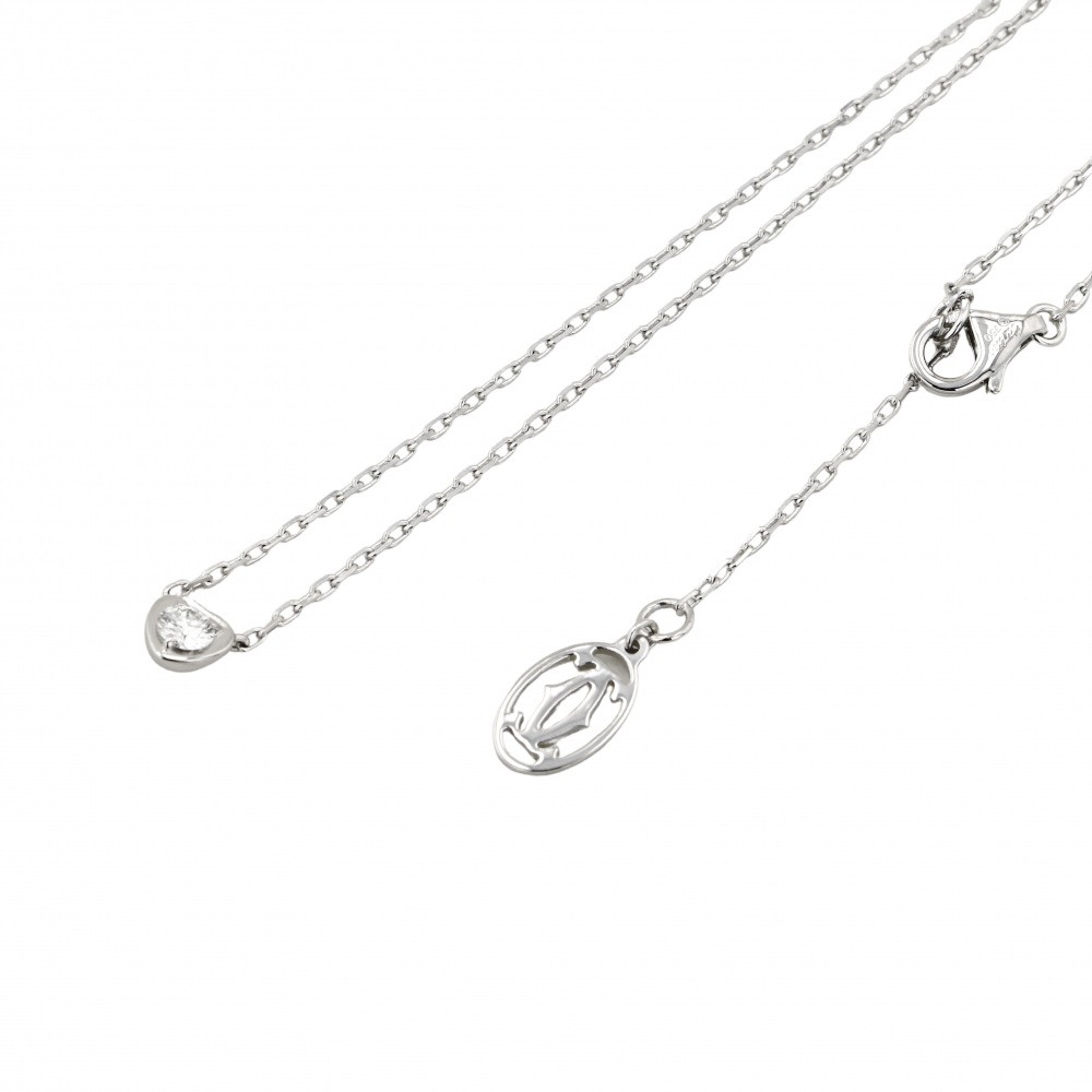 Cartier Damour (diamant Leger) Duhart Necklace 18K White Gold Diamond PI1083