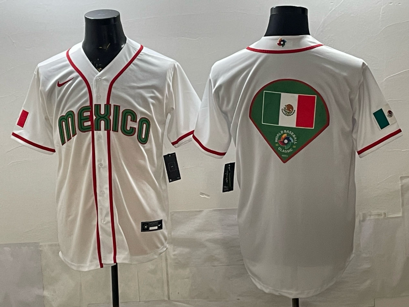 Men's Mexico Baseball White 2026 World Baseball Classic Game Jersey
