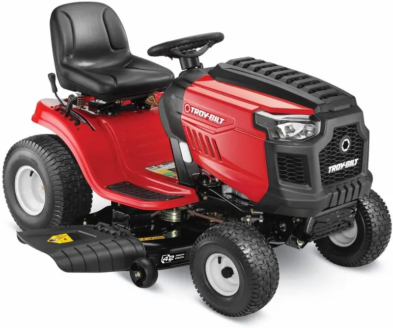 Troy-Bilt Horse 42-Inch Hydrostatic Riding Lawn Mower – 579cc Engine, Ergonomic High-Back Seat, 2-Year Limited Warranty