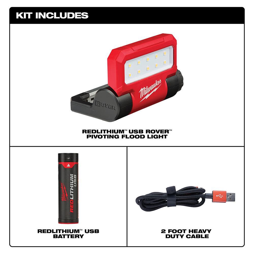 Milwaukee USB Rechargeable Rover Pivoting LED Flood Light 2114-21
