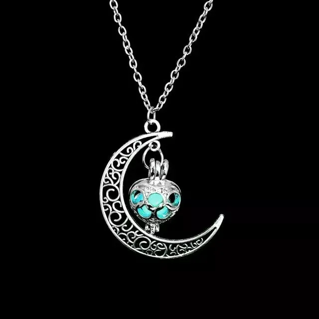 Glow in the Dark Moon Necklace