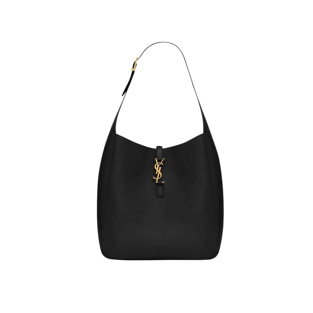 Saint Laurent Le 5 A 7 Supple Large In Grained Leather Black 31Cm