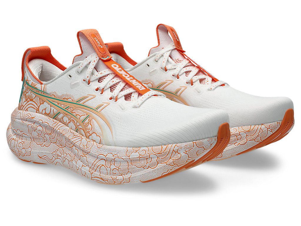 ASICS GEL-NIMBUS 28 Tokyo Running Shoes White/Apricot Crush 1013A207-100