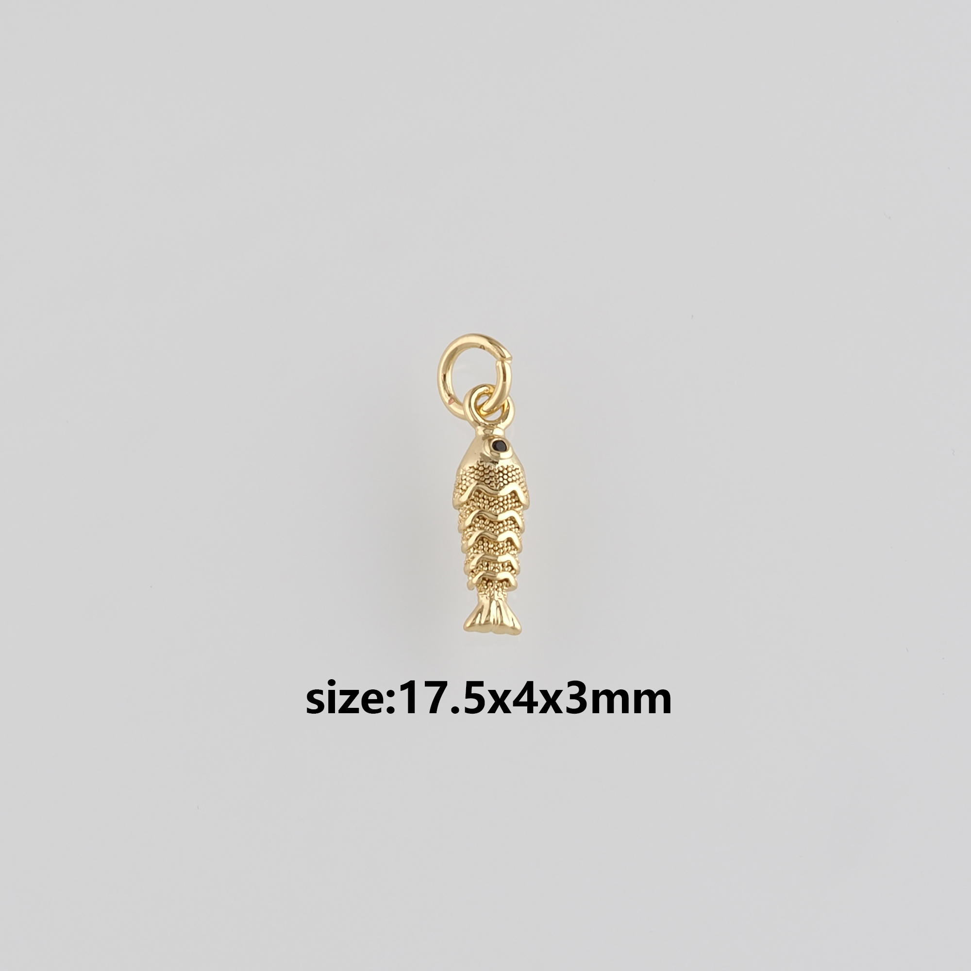 18K Gold Filled Fish Pendant,Ocean Fish Charm Earrings Necklace for DIY Jewelry Making Supply