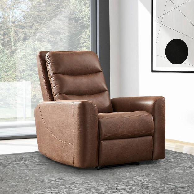 Bernard Fabric Manual Recliner Brown Abbyson Living