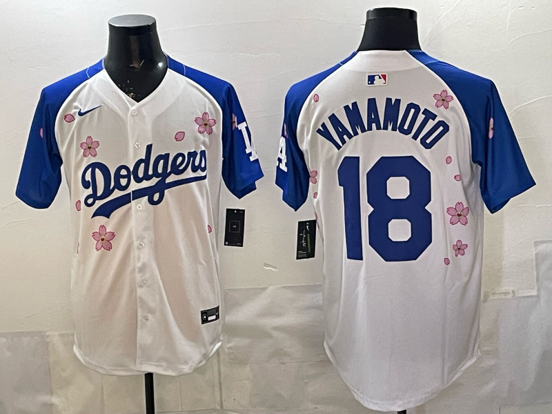 Men's Los Angeles Dodgers Yoshinobu Yamamoto #18 White Alternate Replica Jersey