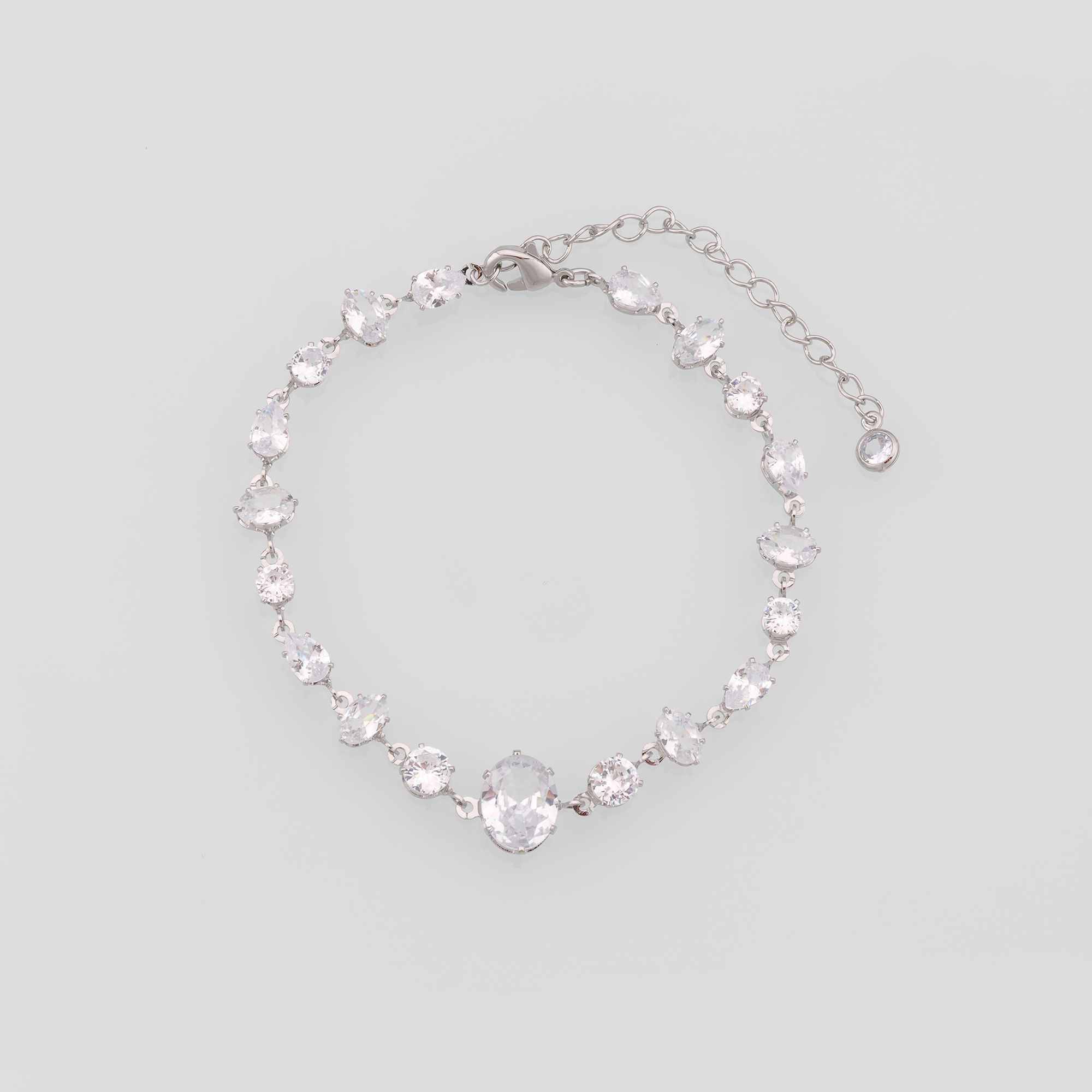 18K Gold Filled Oval Bracelet,Zircon Bracelet,Oval Stone Bracelet,Adjustable Bracelet,Gift For Her