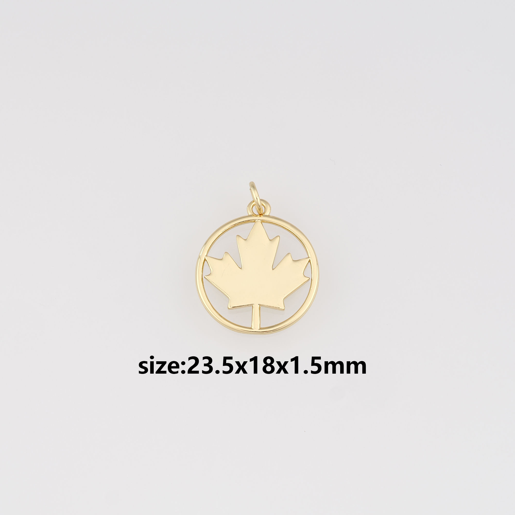 18K Gold Filled Maple Leaf Pendant,Dainty Leaf Charm Earrings Necklace for DIY Jewelry Making Supply