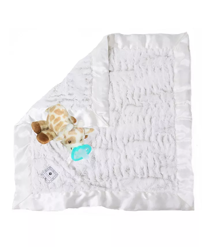 Zalamoon Plush Luxie Pocket Blanket with Pocket and Strap Holder with Razbuddy and Jollypop Pacifier