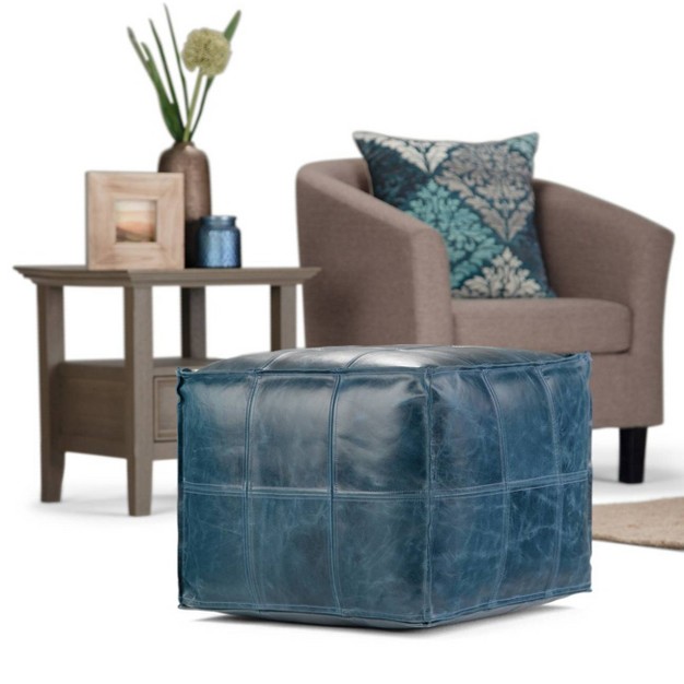 Rubin Square Pouf Teal Wyndenhall