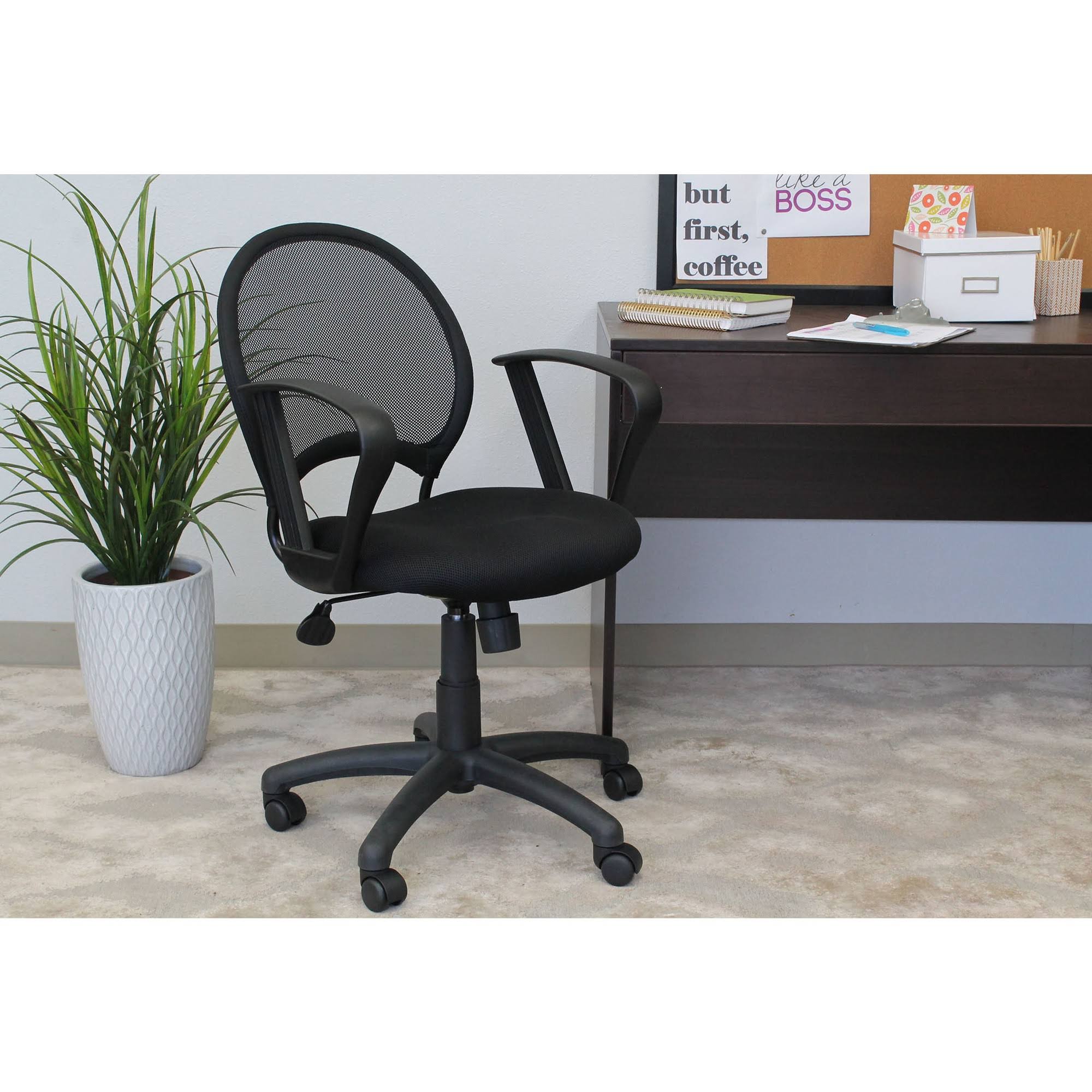 Boss Office B6217 Mesh Chair with Loop Arms