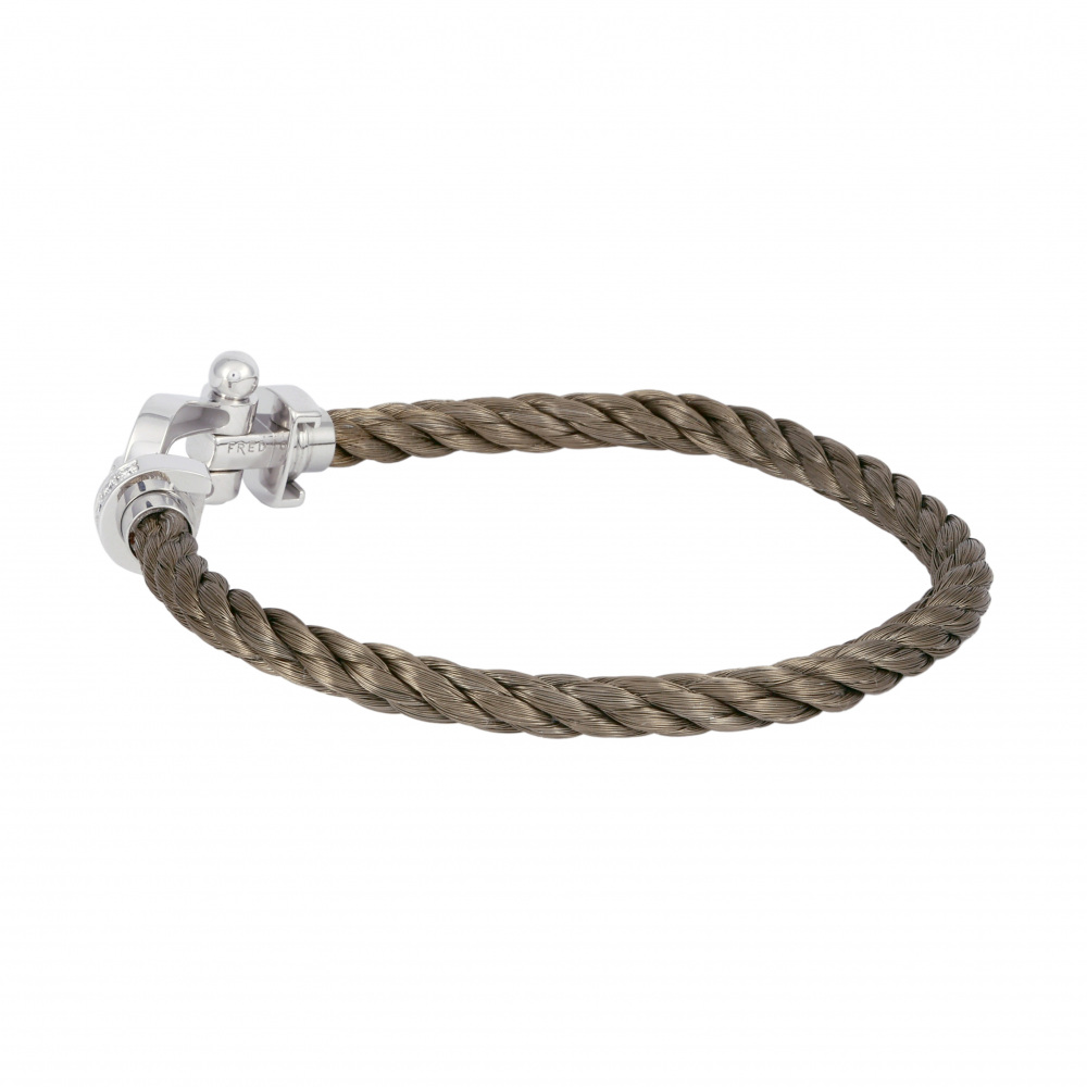 FRED Force 10 Lm Bracelet 18K White Gold & Stainless Steel Diamond 0B0026-6B1080