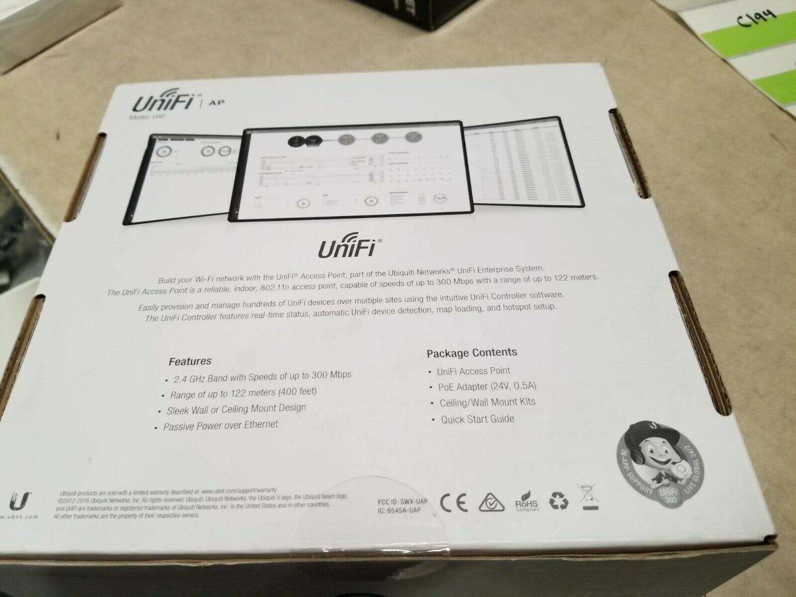 Ubiquiti Unifi AP PoE Access Point - 2.4 GHz - 300 Mbps - Wi-Fi UAP