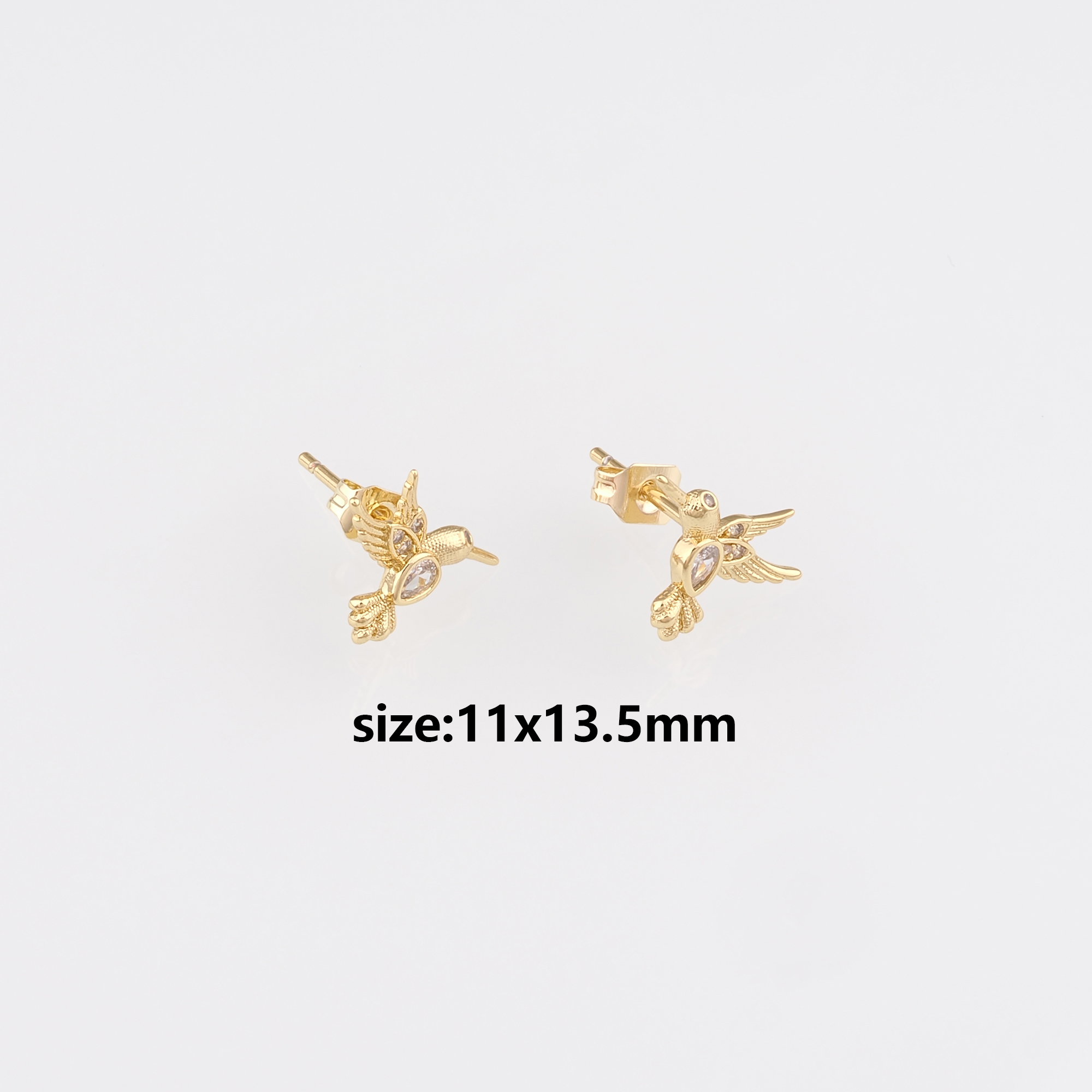 18K Gold Filled Bird Stud Earrings,Dangle Earring,Bird Earrings,Minimalist Earring,Gift for Wife