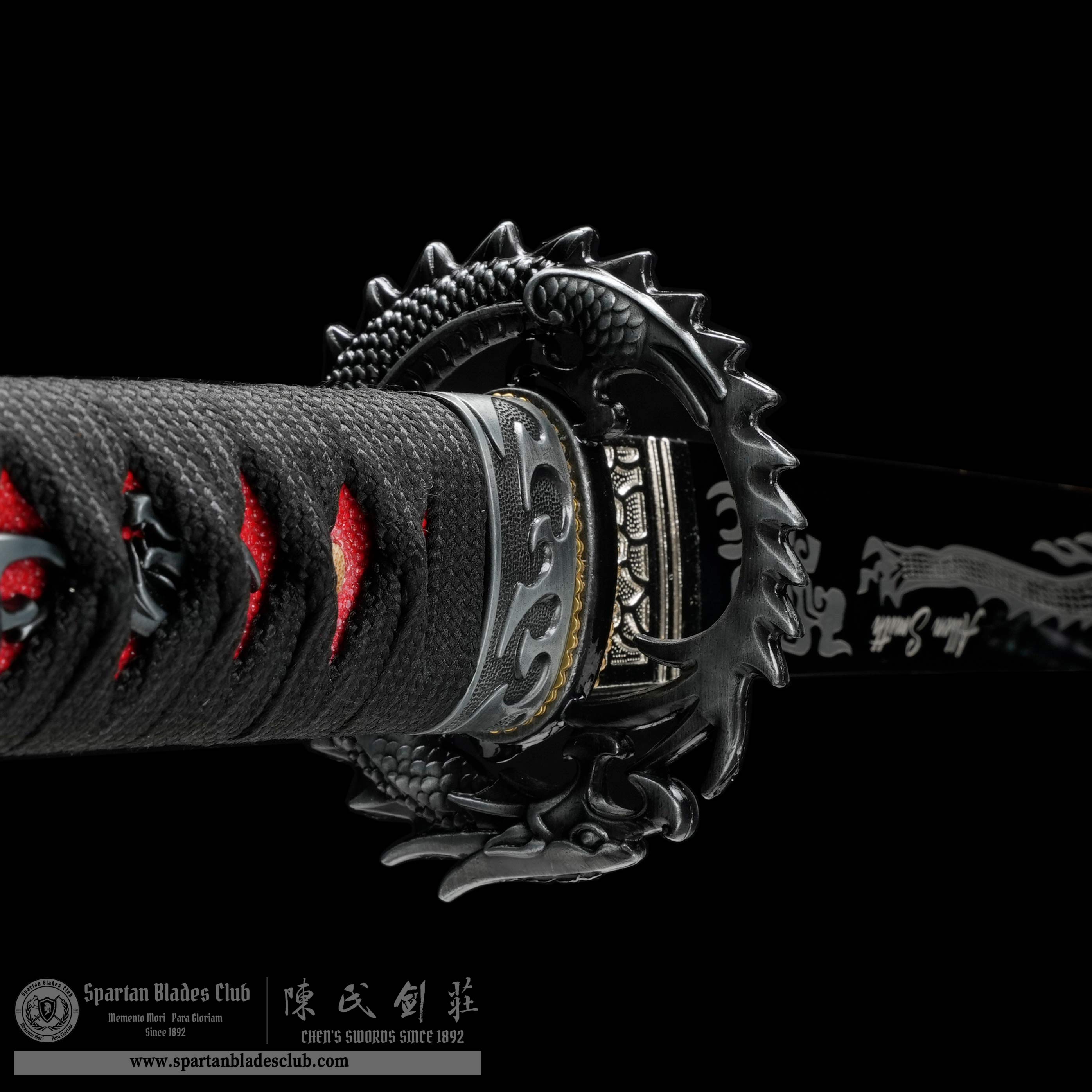 HY154 | JiaoLoong Blade | Katana | Carbon steel | Loong (Chinese Dragon) | Black | Battle-Ready | Full-tang | Spartan Blades Club | CHEN'S SWORDS 1892 - Spartan Blades Club - 陳氏劍莊1892