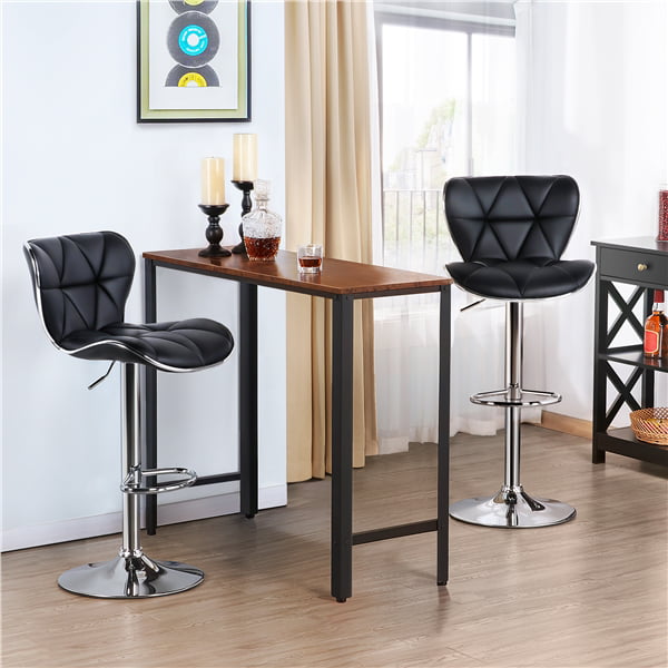 Alden Design Adjustable Midback Faux Leather Bar Stool, Set of 2