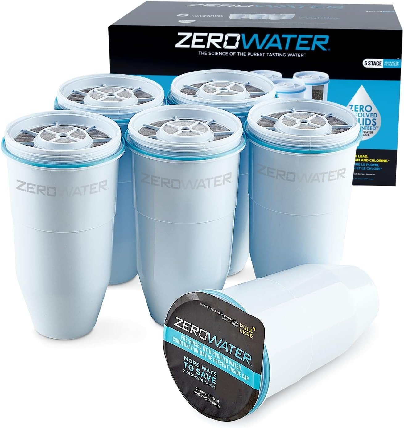Replacement Filter – 5-Stage 0 TDS Filter Replacement – System IAPMO Certified to Reduce Lead, Chromium, 6-Pack