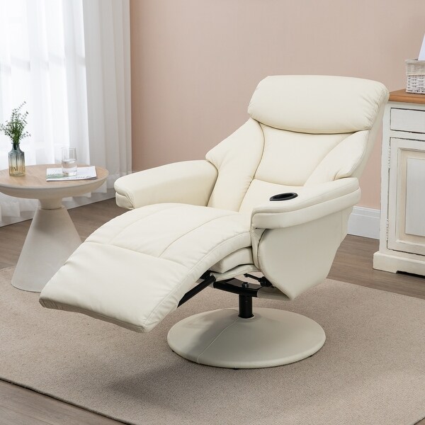 Considerate Design 360�� Swivel Manual Recliner with Cup Holder,Modern Lounge Armchair with Side Pocket