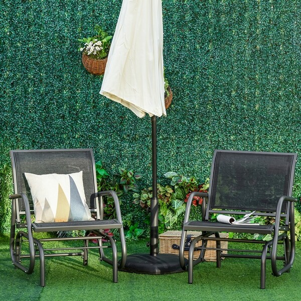 Outsunny Glider/Rocking Chair Set with Breathable Mesh Fabric,Curved Armrest