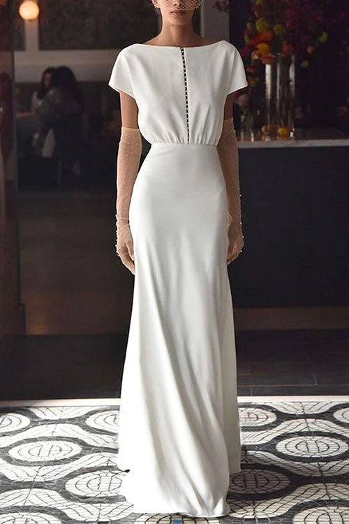 Waisted Maxi Swing Dress: Elegant Boat NeckClistos