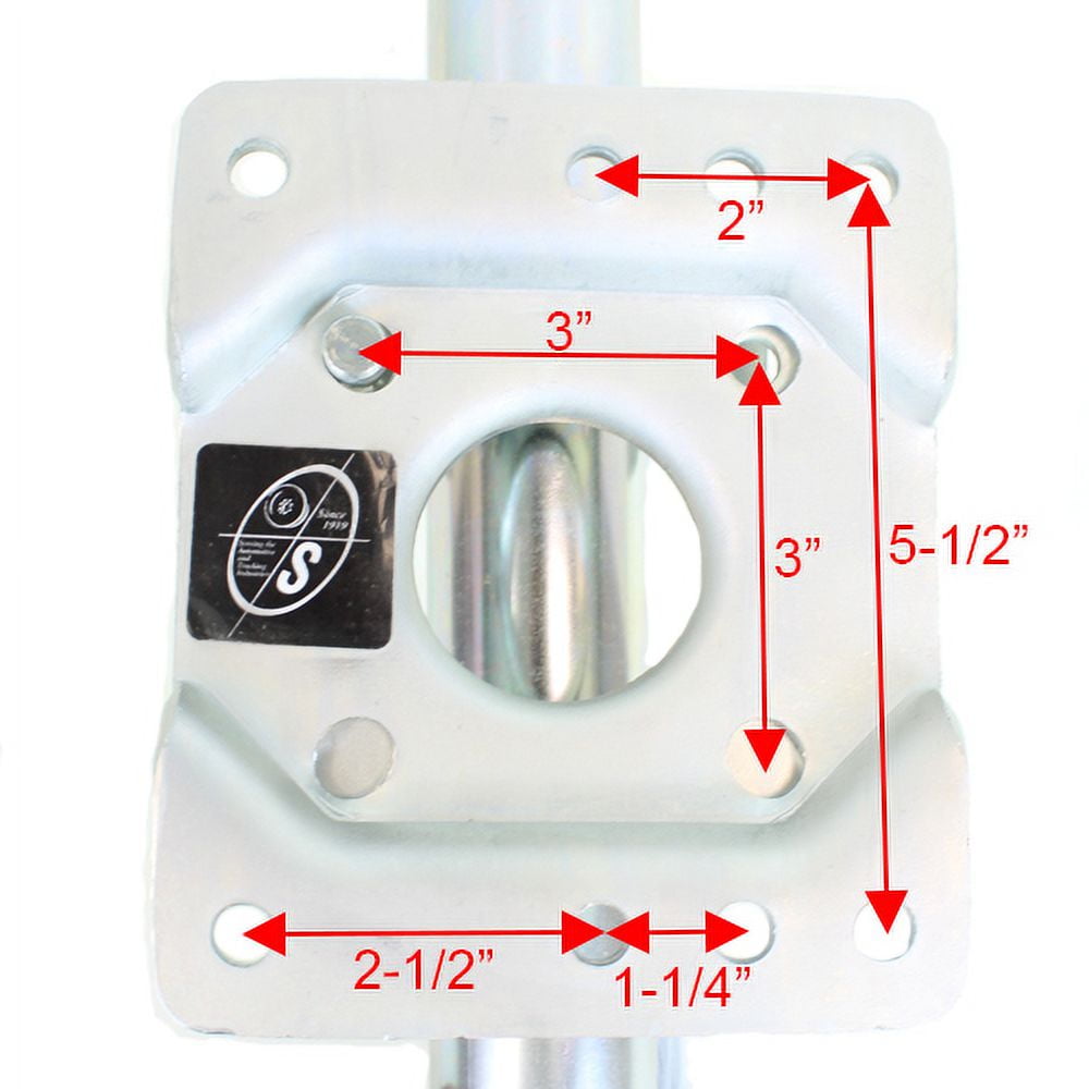 1,200 lbs. capacity RAM sidewind bolt-on swivel trailer jack zinc coated with 6
