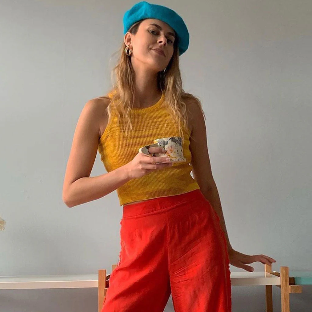 Ombre Sunset Knit Crop TopClistos