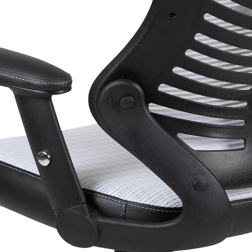 Offex High Back Designer Mesh Executive Swivel Ergonomic Office Chair with Adjustable Arms - White
