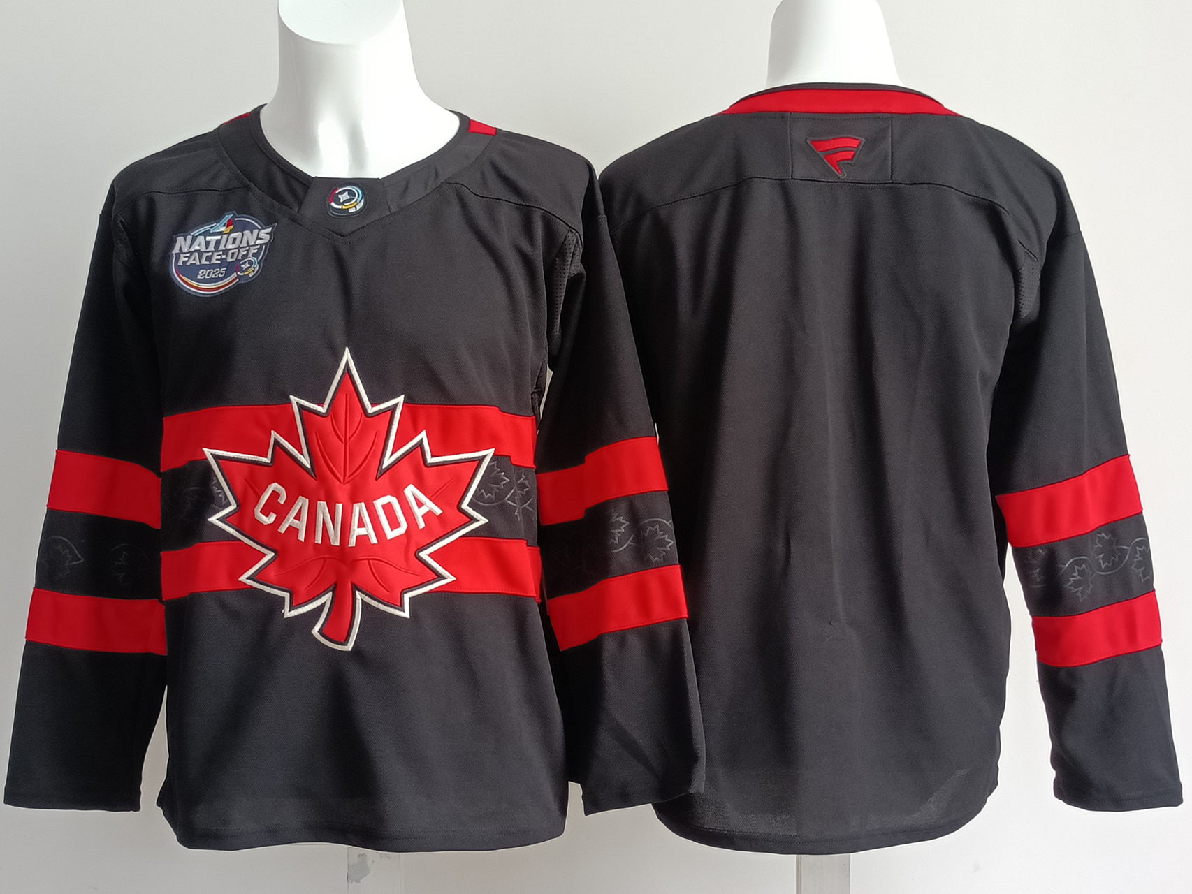 Men's Canada 2025 4 Nations Face-Off Fanatics Black Player Blank Jersey