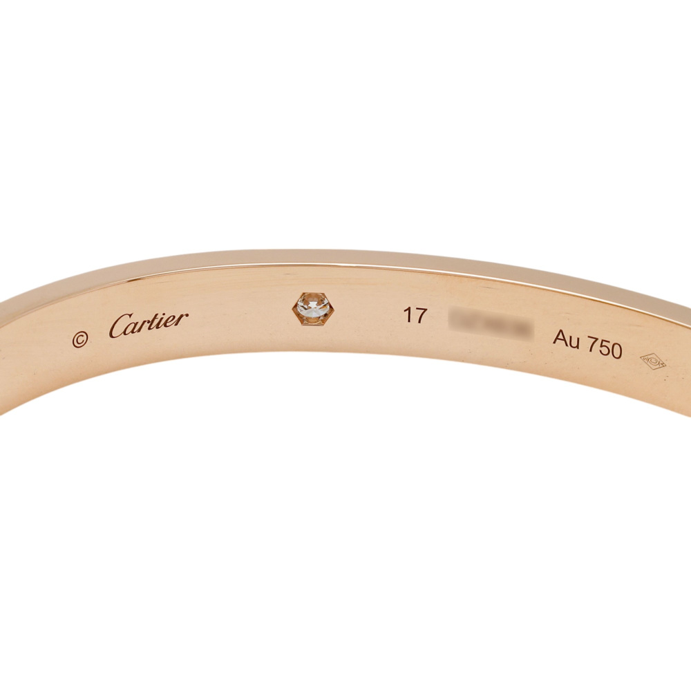 Cartier Love Classic Model Bracelet 18K Rose Gold Diamond B6082000