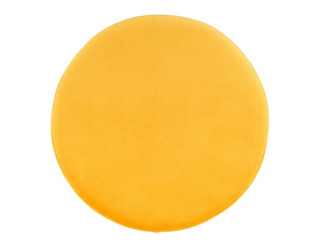 Birdrock Home Round Velvet Ottoman Foot Stool Yellow