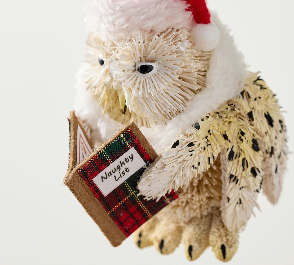 Bottlebrush Naughty List Owl Ornament  sgtnighsdesigns