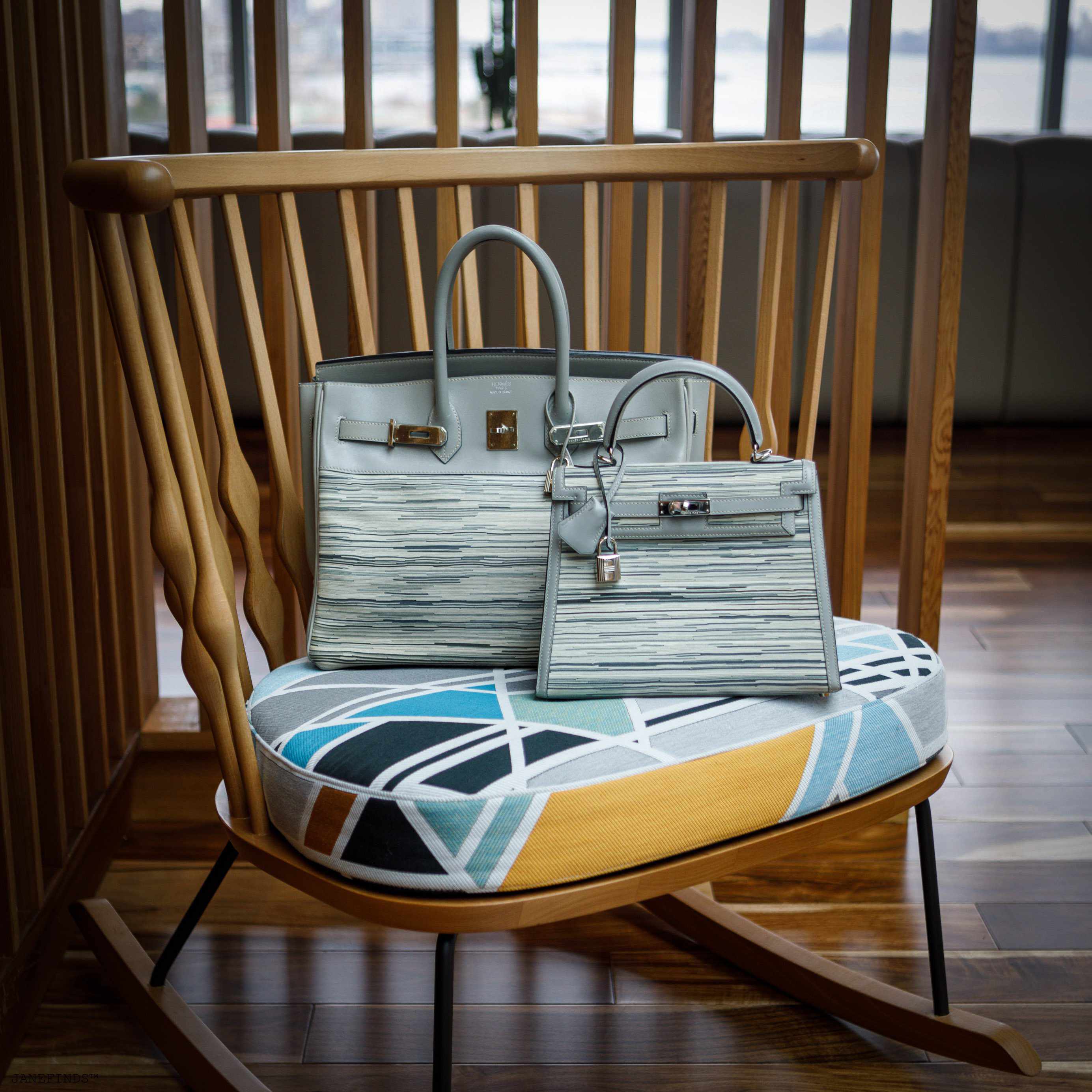 Hermès Birkin 35 Vibrato & Gris Tourterelle Box Calf Palladium Hardware