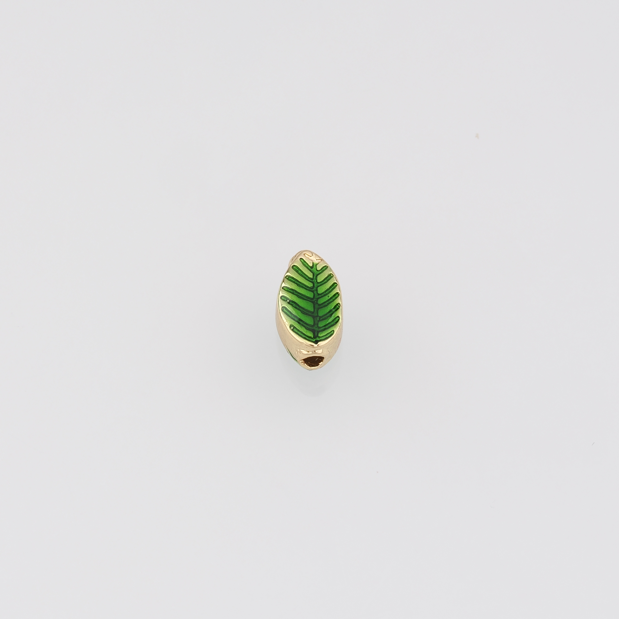 18K Gold Filled Leaf Spacer Beads,Enamel Leaf Bead for Bracelet Jewelry Necklace Making Supply