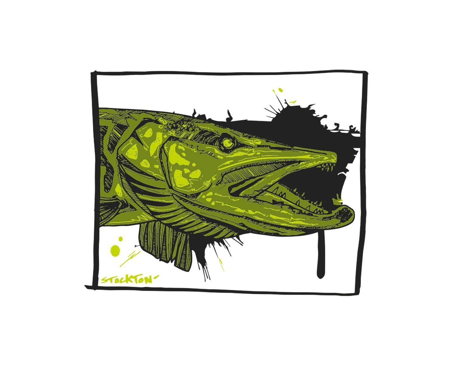 Simms Men&s Solar Tech LS Tee - Small - Muskie Face White