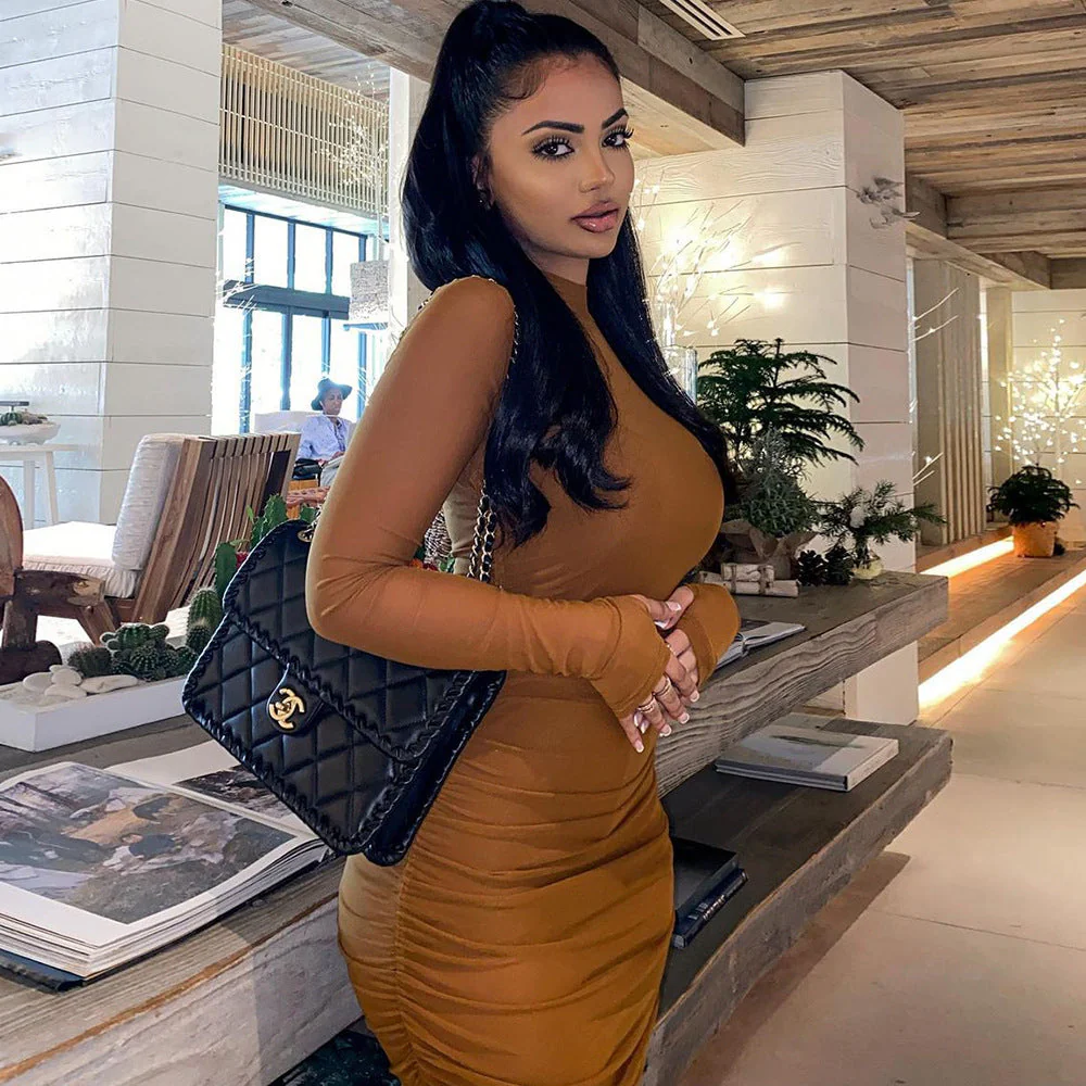 Sheer Long Sleeve Maxi DressClistos