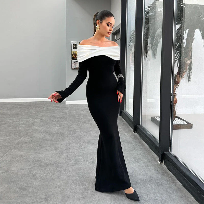 Off Shoulder Maxi Dress | Elegant Evening GownClistos