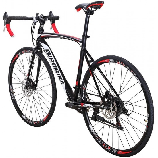 700C Wheels 21 Speed Road Bike for Men Disc Brake Womens Bicycle
