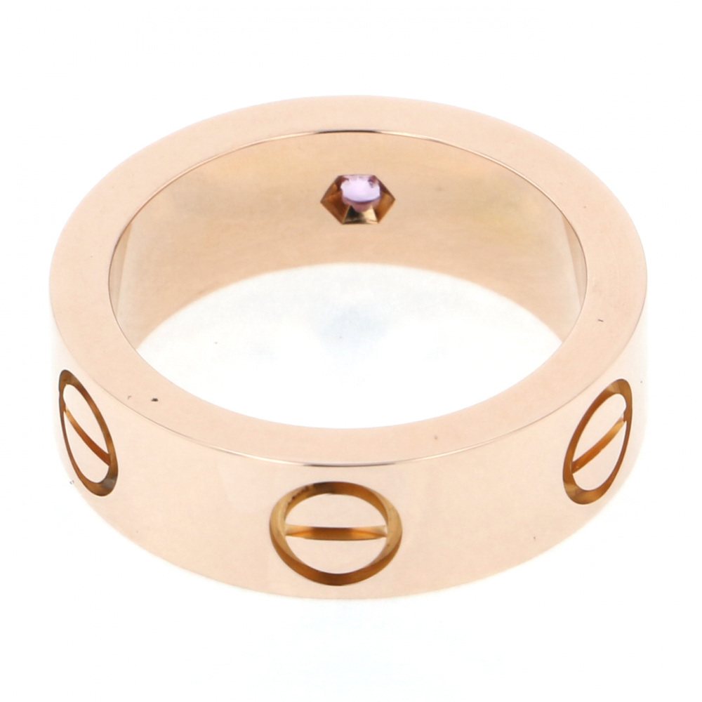 Cartier Love Ring 18K Rose Gold Sapphire
