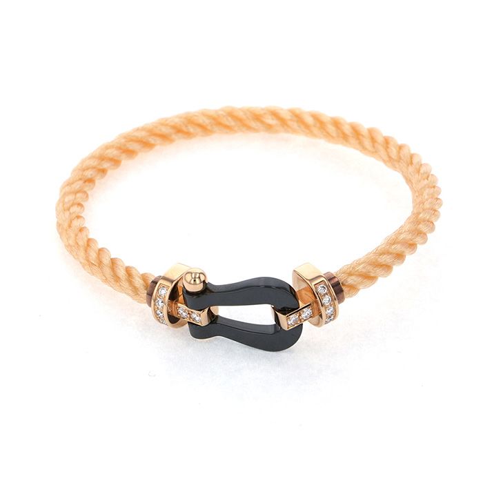 FRED Force 10 Bracelet 18K Rose Gold & Ceramic Diamond